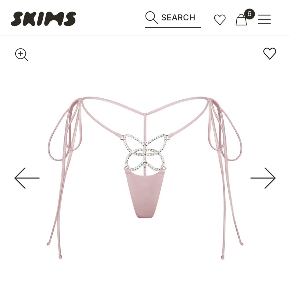 ISO skims butterfly charm string thong xs/s